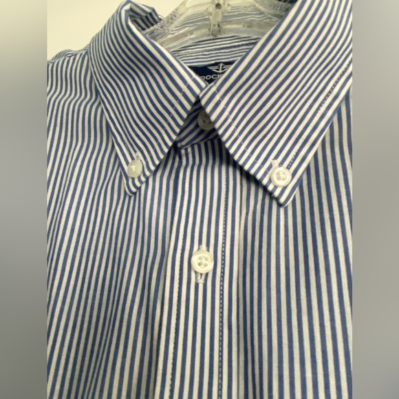 Dockers Men’s Button Down Shirt Blue White Striped Long Sleeve Men’s Size XL - Picture 4 of 7